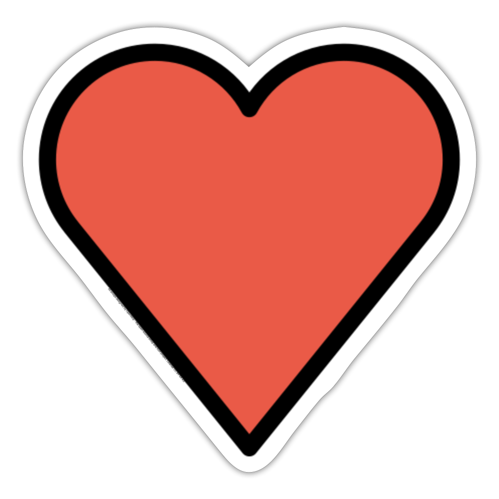 Red Heart Moji Sticker - Emoji.Express - white matte