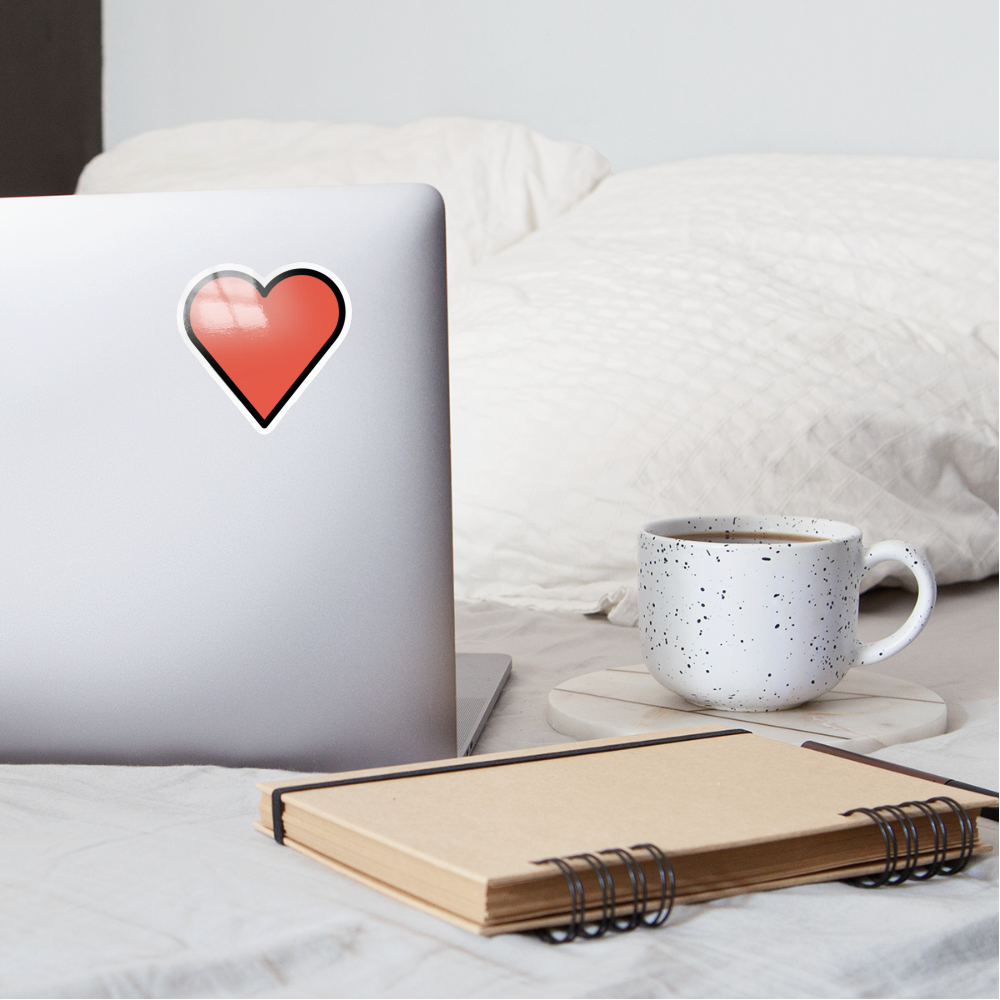 Red Heart Moji Sticker - Emoji.Express - white glossy