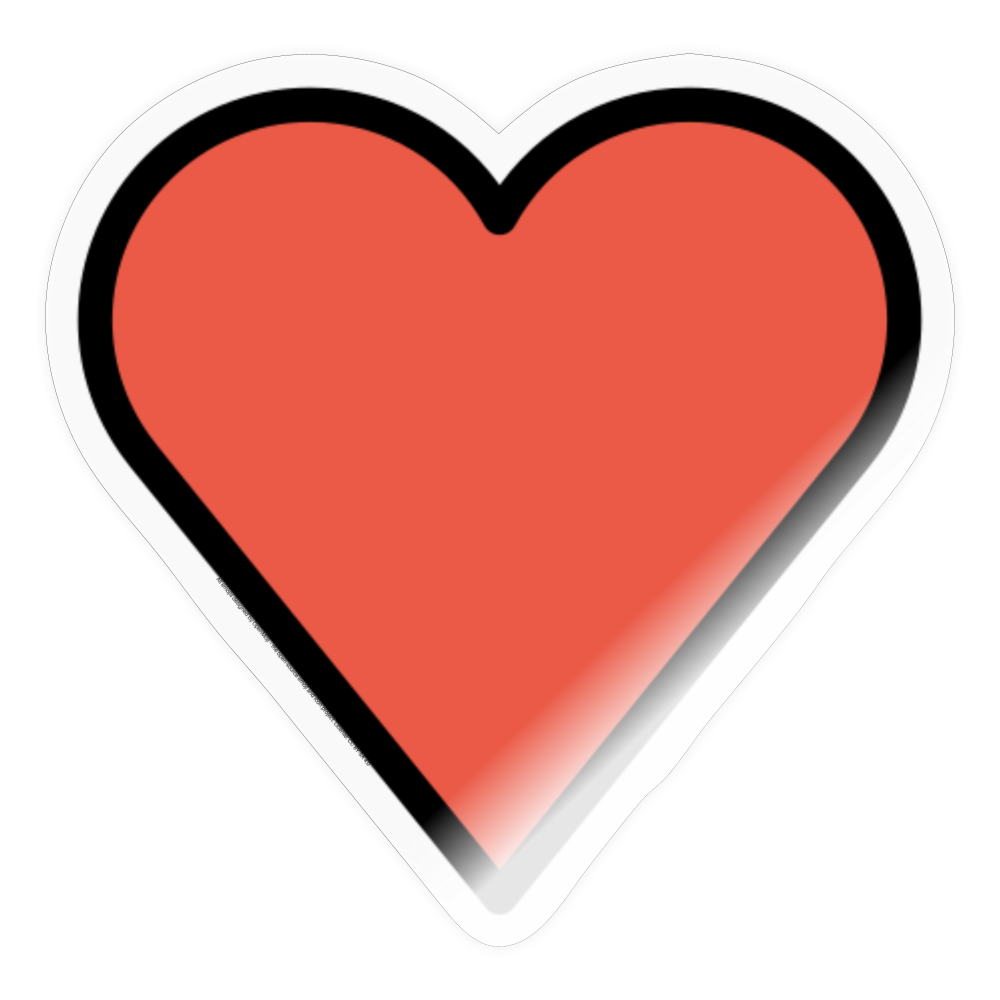 Red Heart Moji Sticker - Emoji.Express - transparent glossy