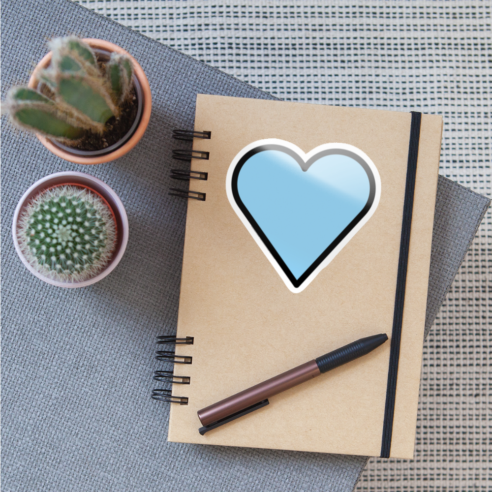 Blue Heart Moji Sticker - Emoji.Express - white glossy