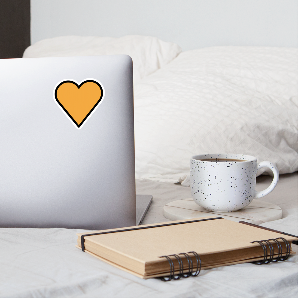 Orange Heart Moji Sticker - Emoji.Express - white matte