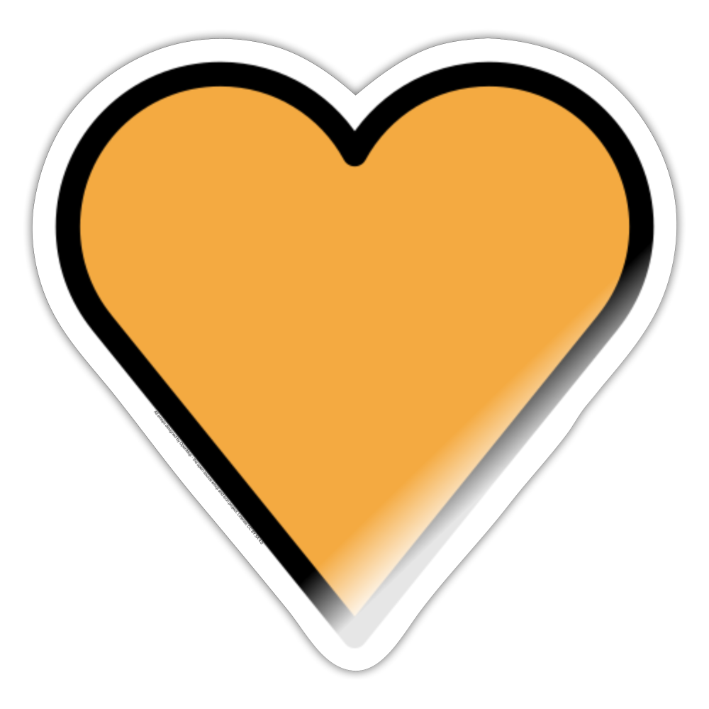 Orange Heart Moji Sticker - Emoji.Express - white glossy