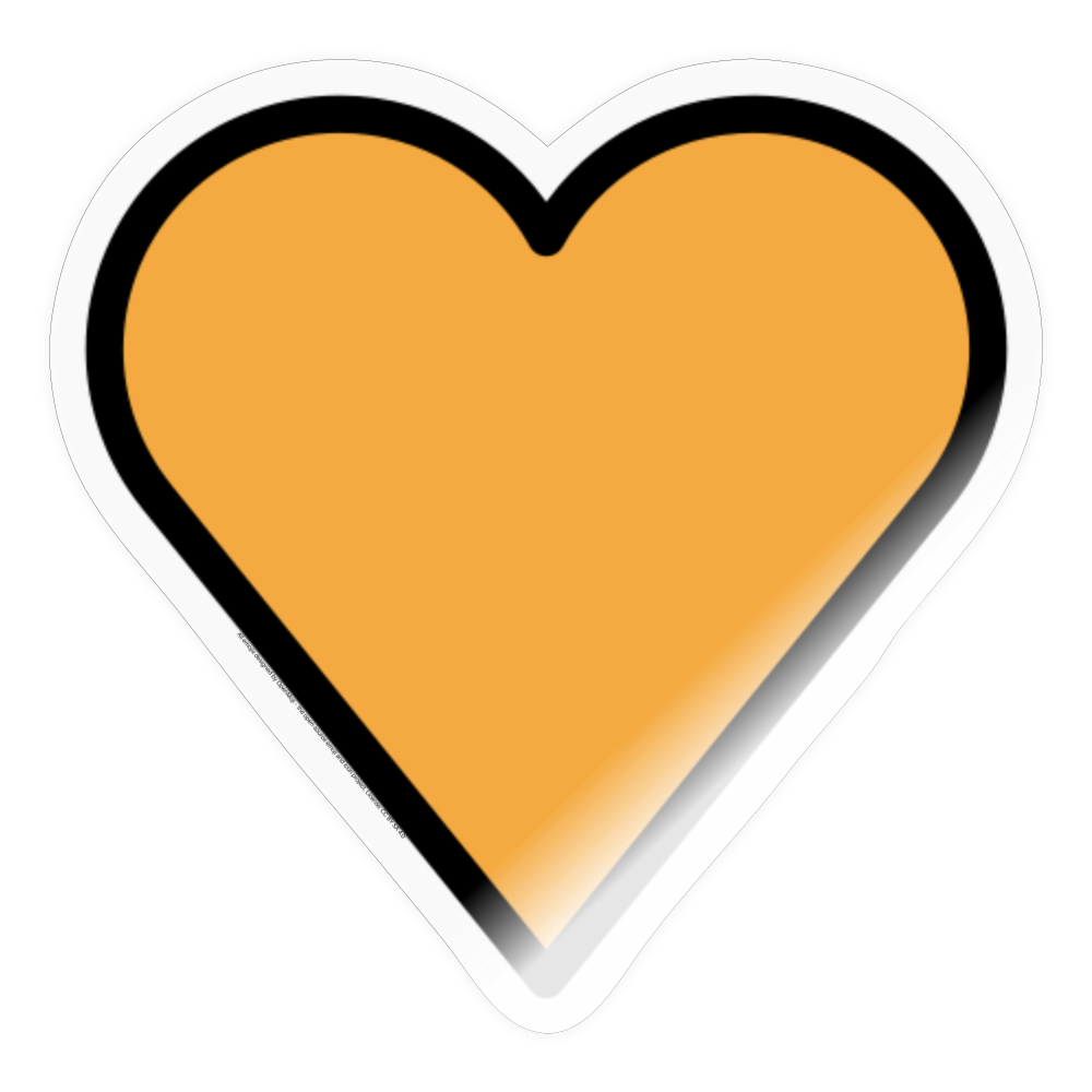 Orange Heart Moji Sticker - Emoji.Express - transparent glossy