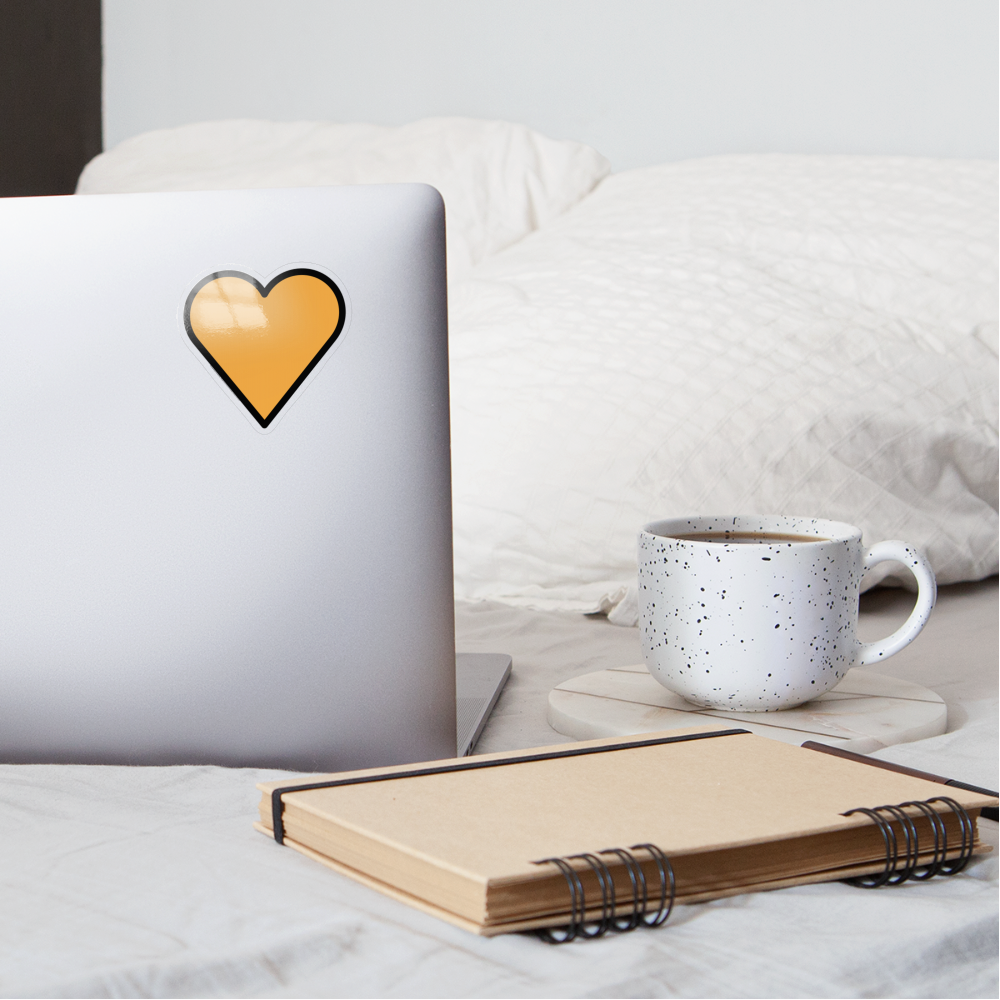 Orange Heart Moji Sticker - Emoji.Express - transparent glossy