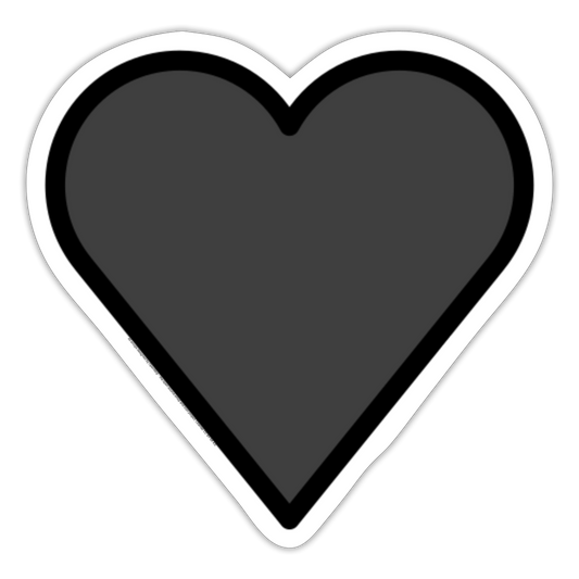 Black Heart Moji Sticker - Emoji.Express - white matte