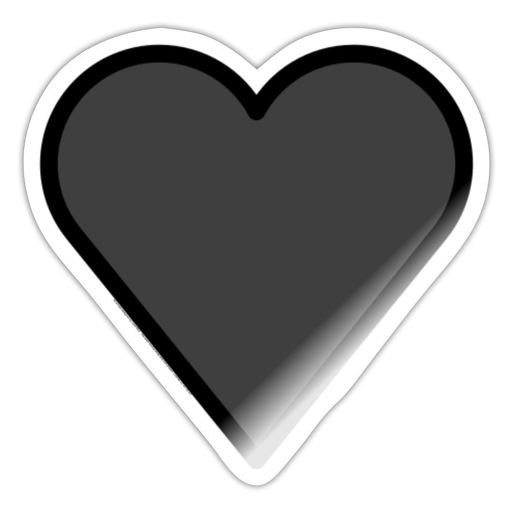 Black Heart Moji Sticker - Emoji.Express - white glossy