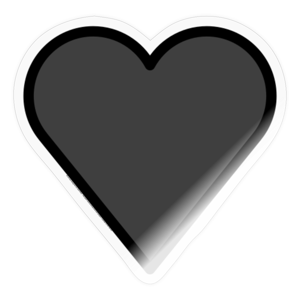 Black Heart Moji Sticker - Emoji.Express - transparent glossy