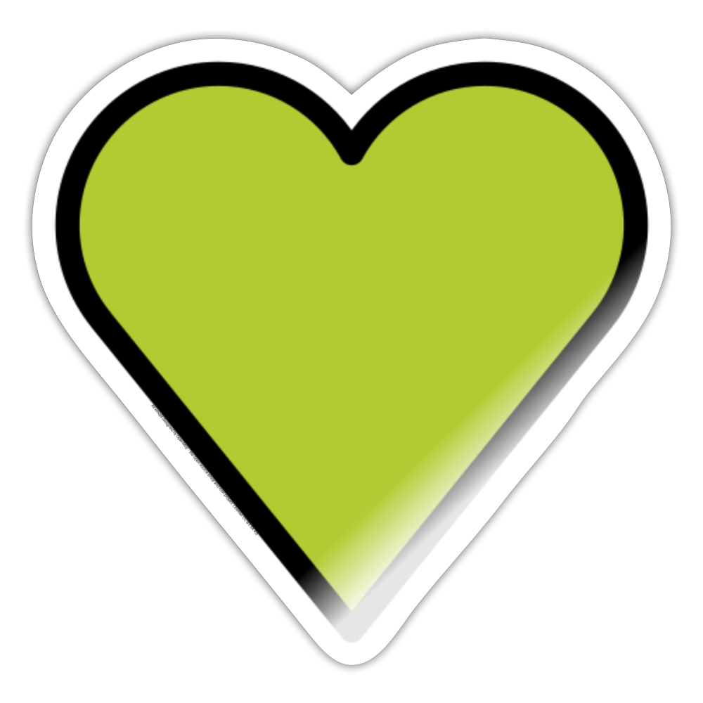 Green Heart Moji Sticker - Emoji.Express - white glossy
