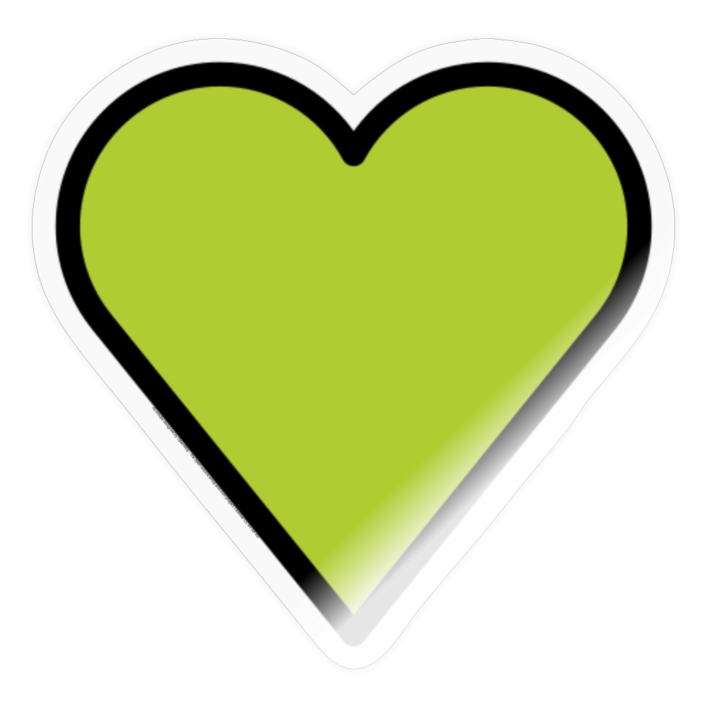 Green Heart Moji Sticker - Emoji.Express - transparent glossy