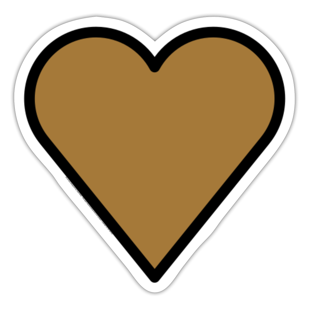 Brown Heart Moji Sticker - Emoji.Express - white matte
