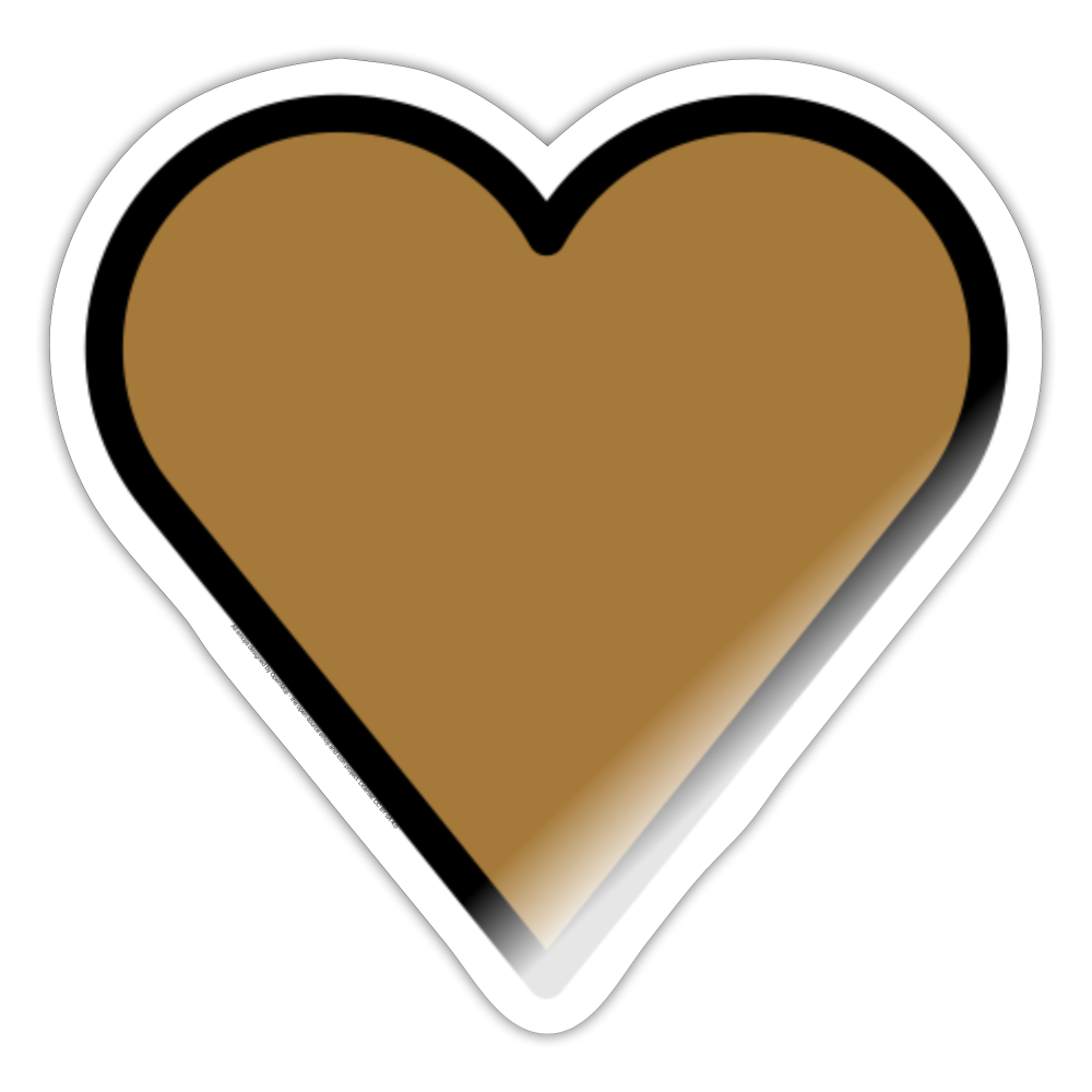 Brown Heart Moji Sticker - Emoji.Express - white glossy