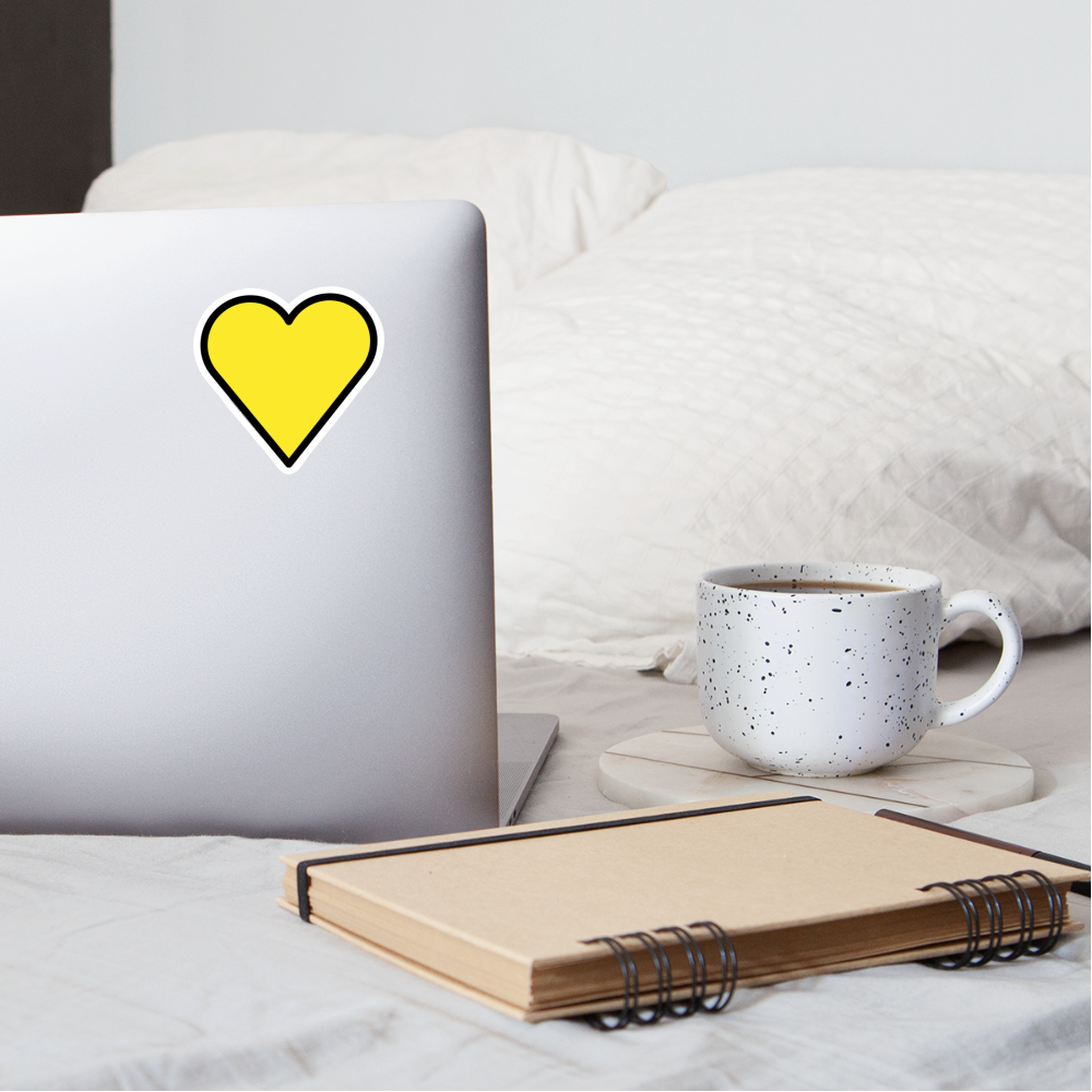 Yellow Heart Moji Sticker - Emoji.Express - white matte