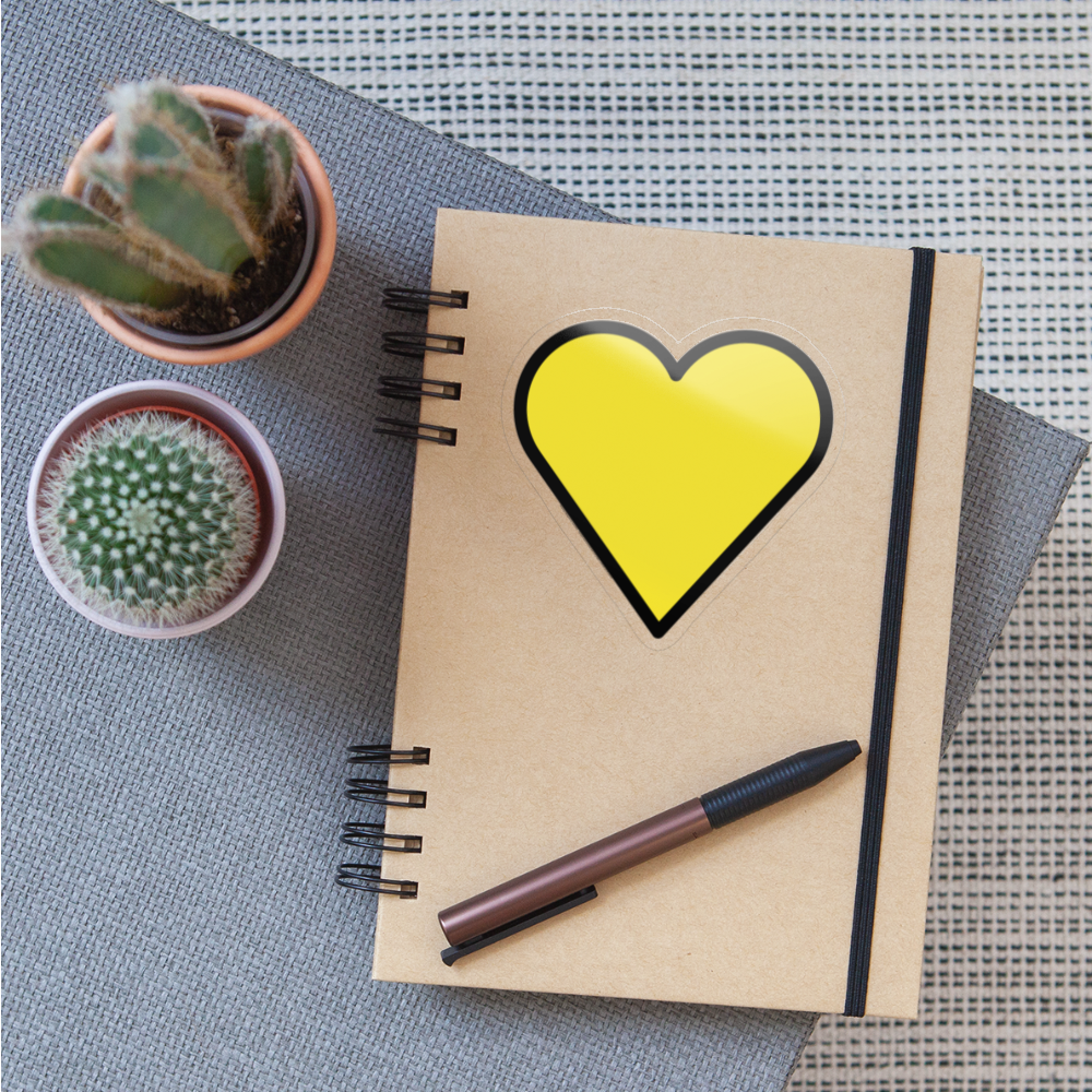 Yellow Heart Moji Sticker - Emoji.Express - transparent glossy