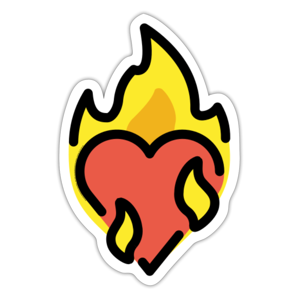 Heart on Fire Moji Sticker - Emoji.Express - white matte
