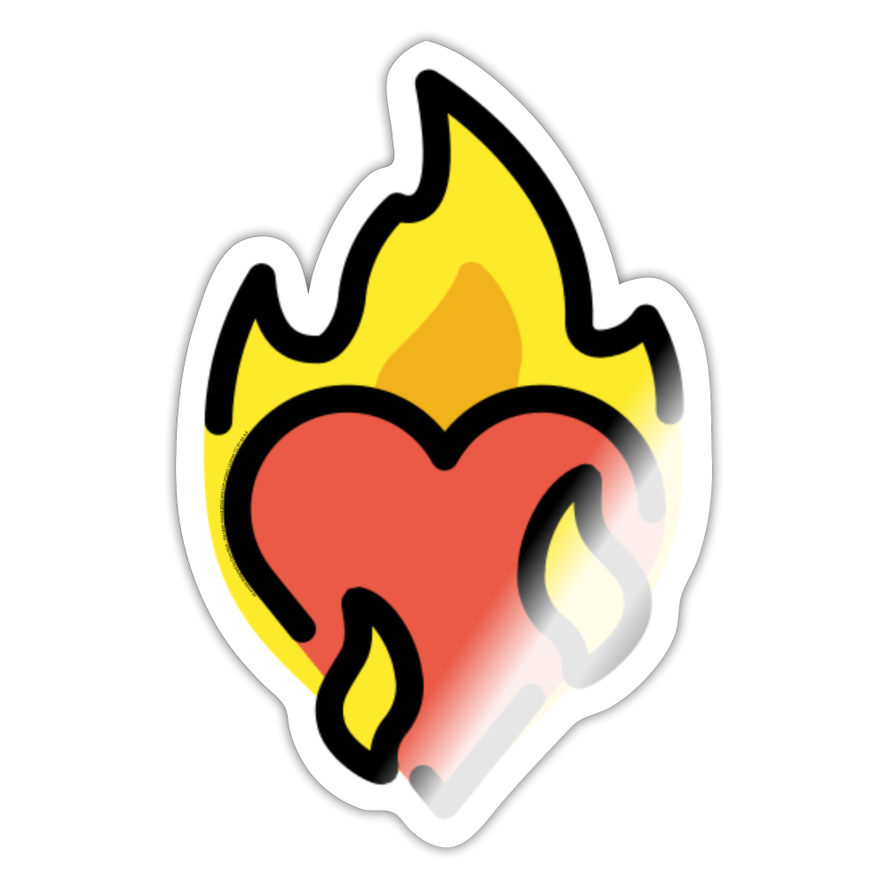 Heart on Fire Moji Sticker - Emoji.Express - white glossy