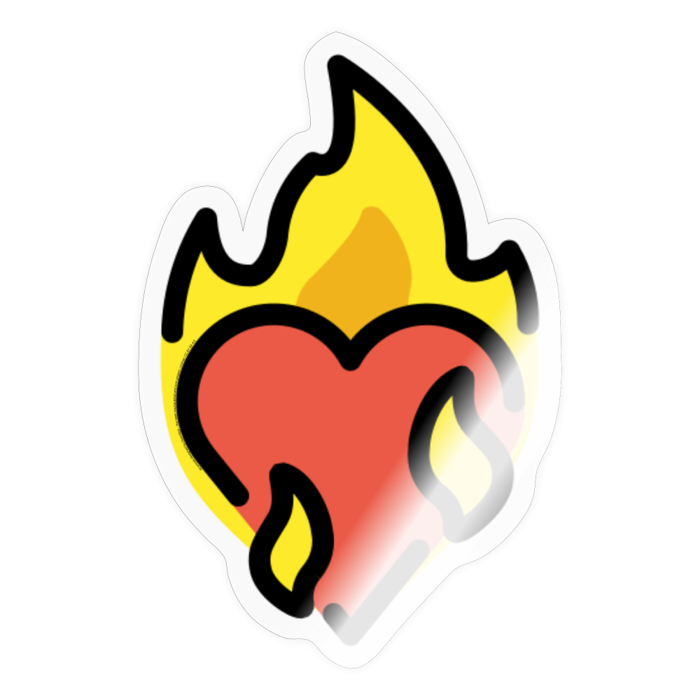 Heart on Fire Moji Sticker - Emoji.Express - transparent glossy