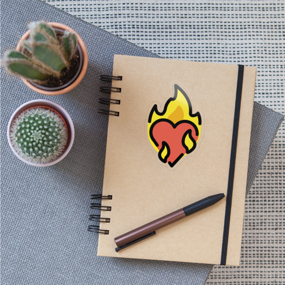 Heart on Fire Moji Sticker - Emoji.Express - transparent glossy