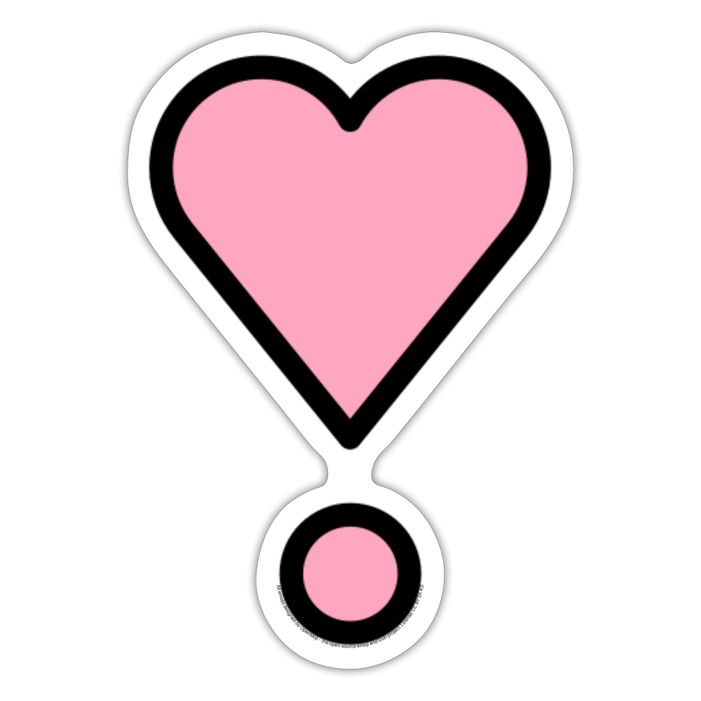 Heart Exclamation Moji Sticker - Emoji.Express - white matte