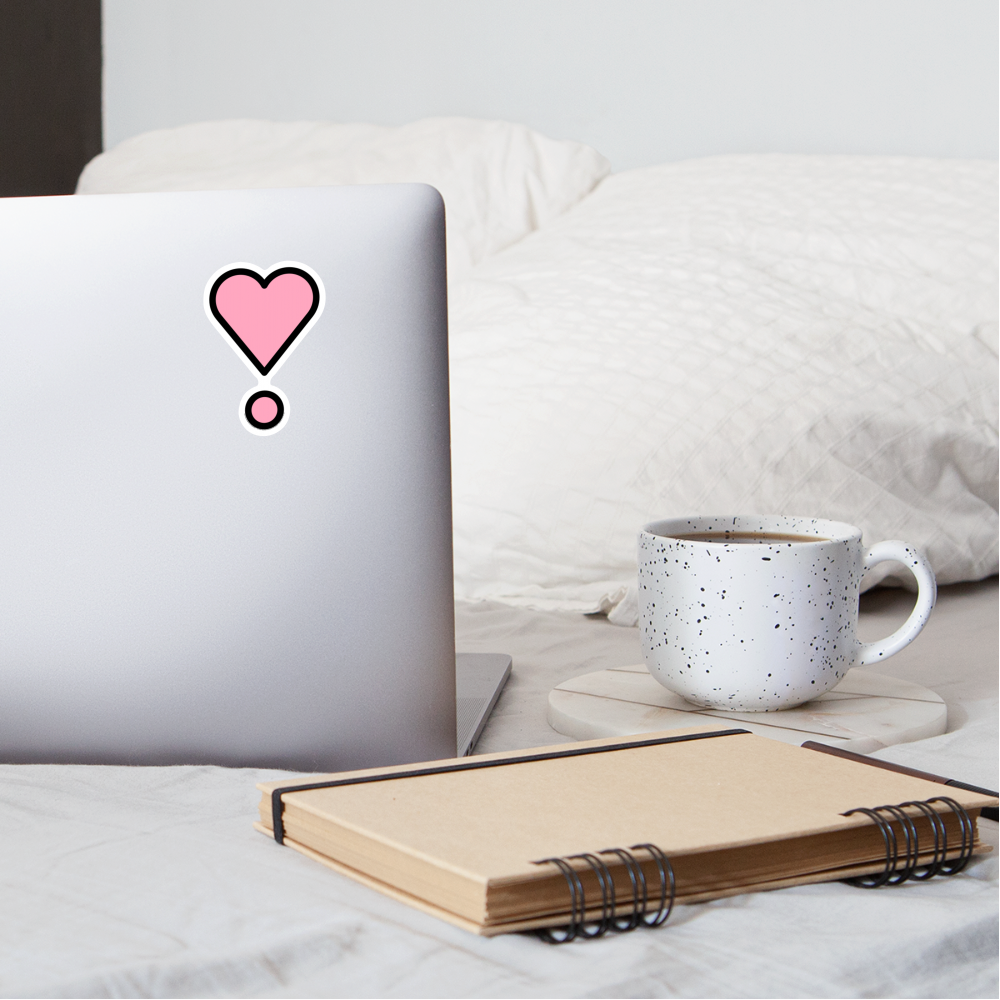 Heart Exclamation Moji Sticker - Emoji.Express - white matte