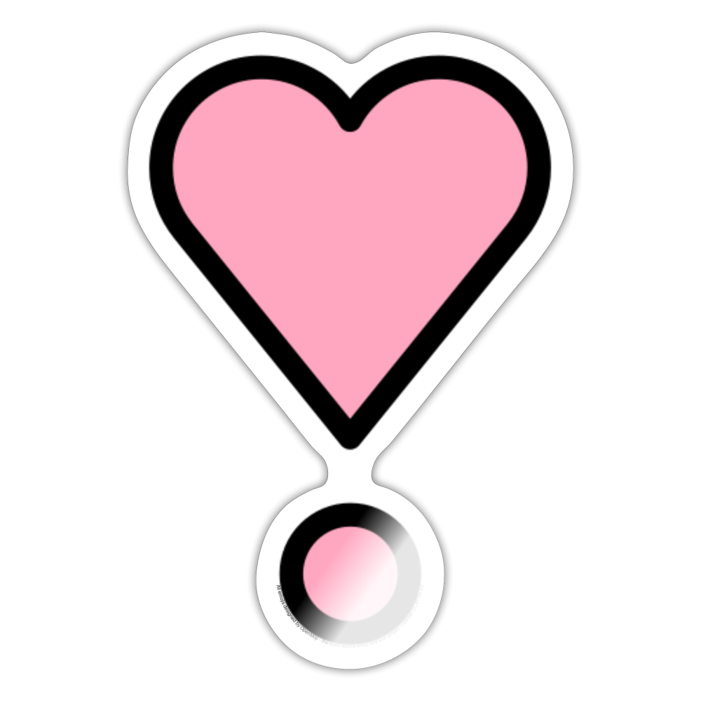 Heart Exclamation Moji Sticker - Emoji.Express - white glossy