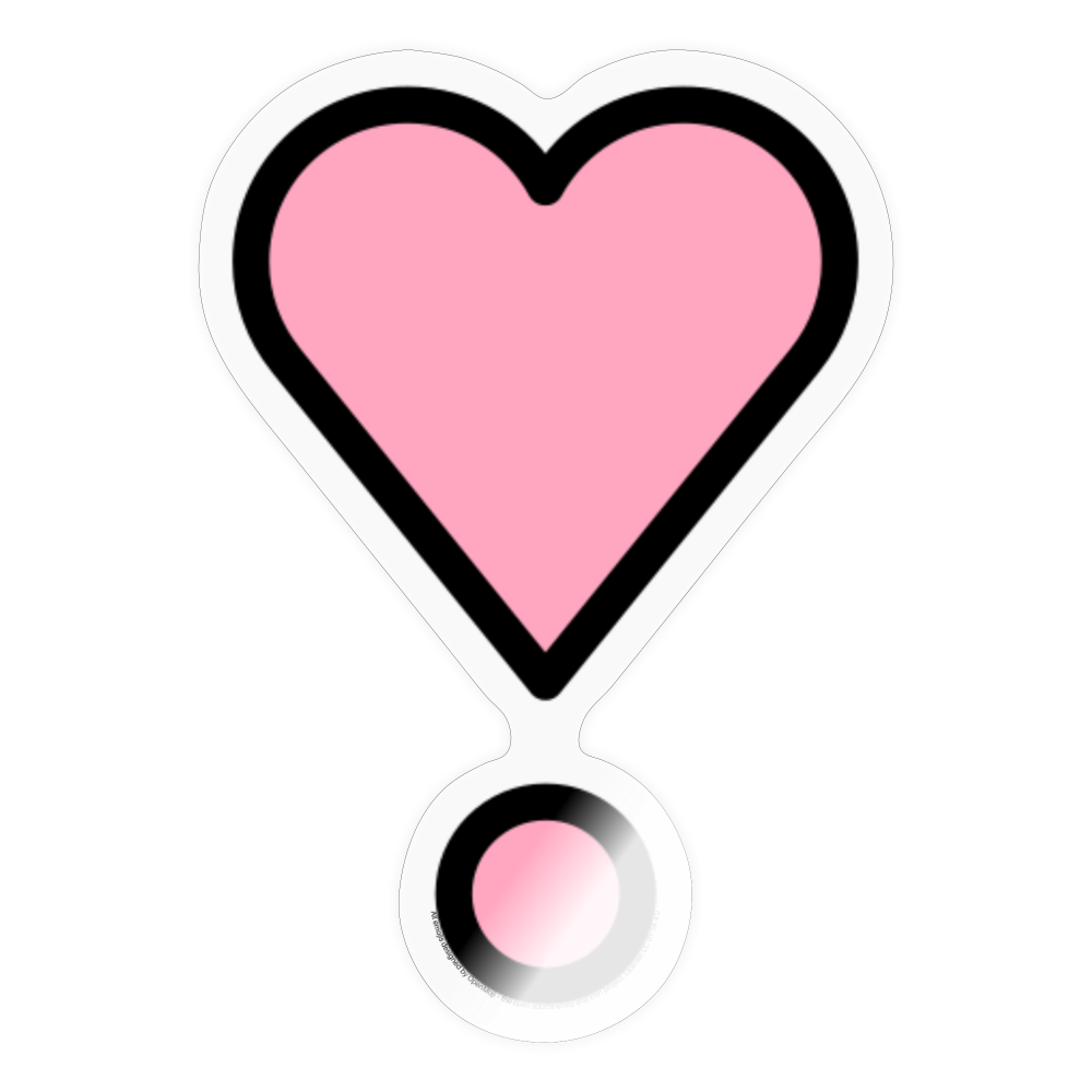 Heart Exclamation Moji Sticker - Emoji.Express - transparent glossy