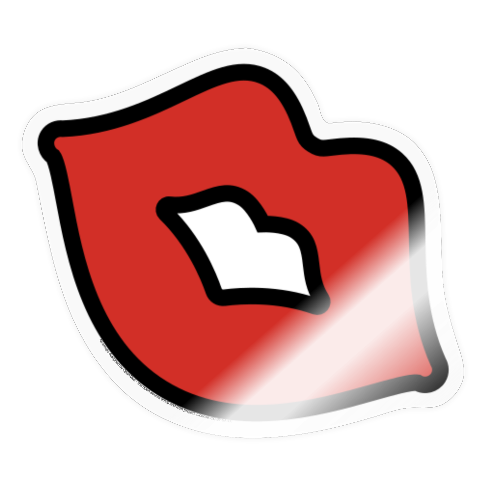 Kiss Mark Moji Sticker - Emoji.Express - transparent glossy