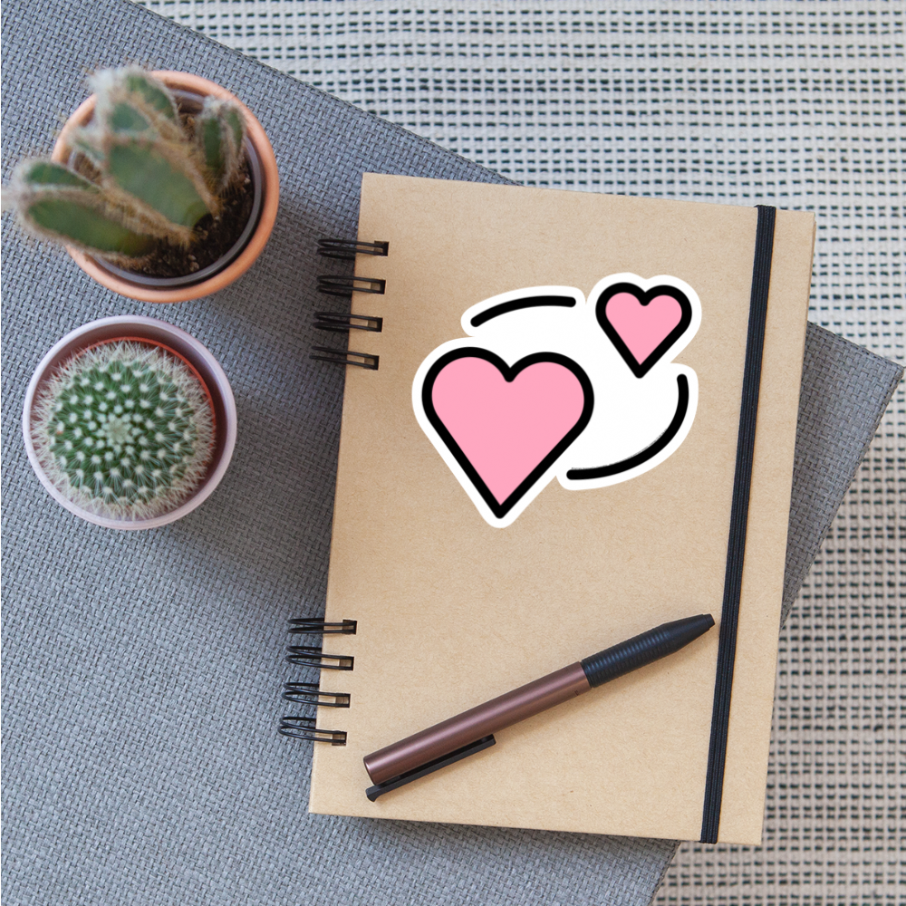 Revolving Hearts Moji Sticker - Emoji.Express - white matte