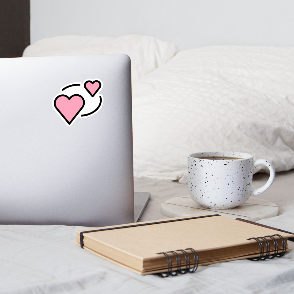 Revolving Hearts Moji Sticker - Emoji.Express - white matte