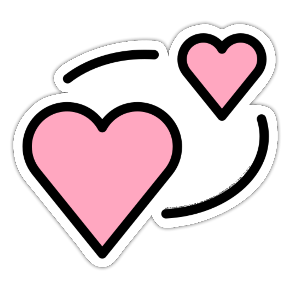 Revolving Hearts Moji Sticker - Emoji.Express - white matte
