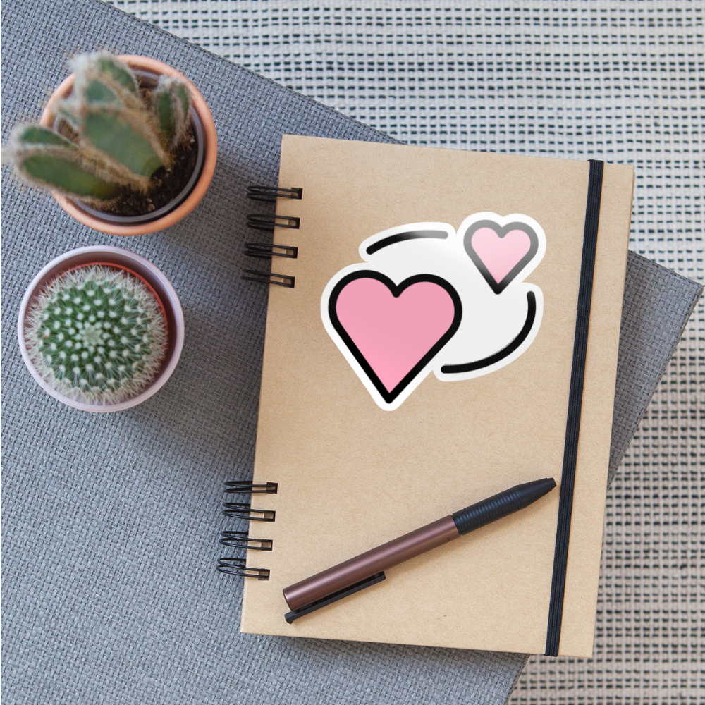 Revolving Hearts Moji Sticker - Emoji.Express - white glossy