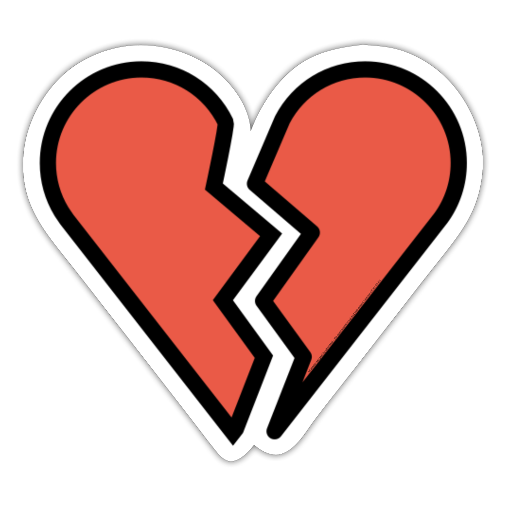 Broken Heart Moji Sticker - Emoji.Express - white matte