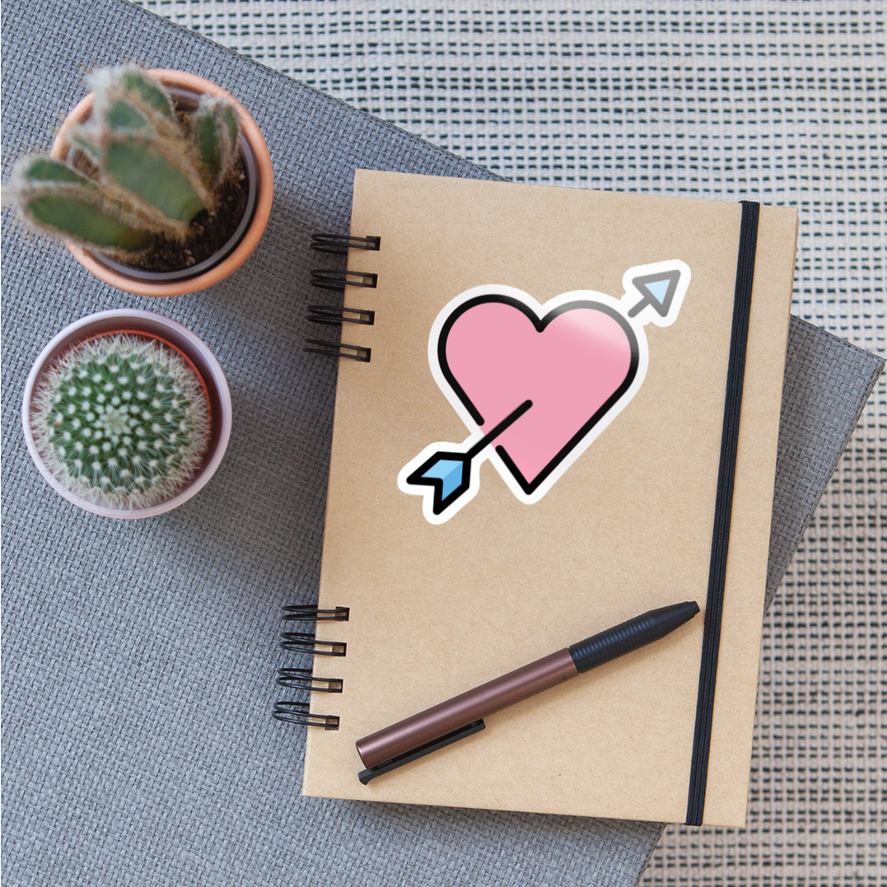 Heart with Arrow Moji Sticker - Emoji.Express - white glossy