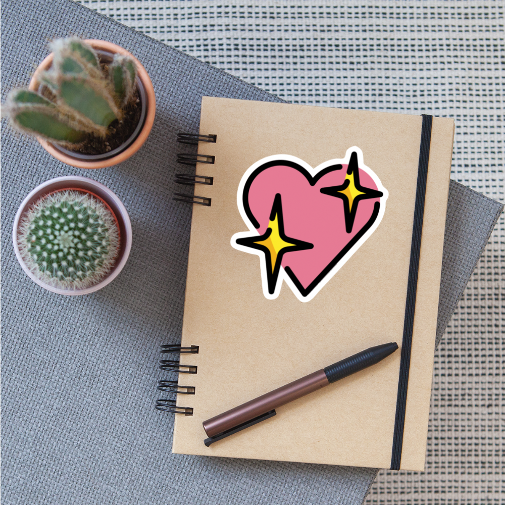 Sparkling Heart Sticker - Emoji.Express - white matte