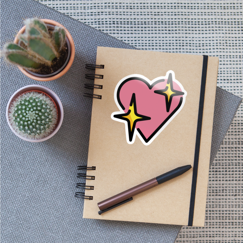 Sparkling Heart Sticker - Emoji.Express - white glossy