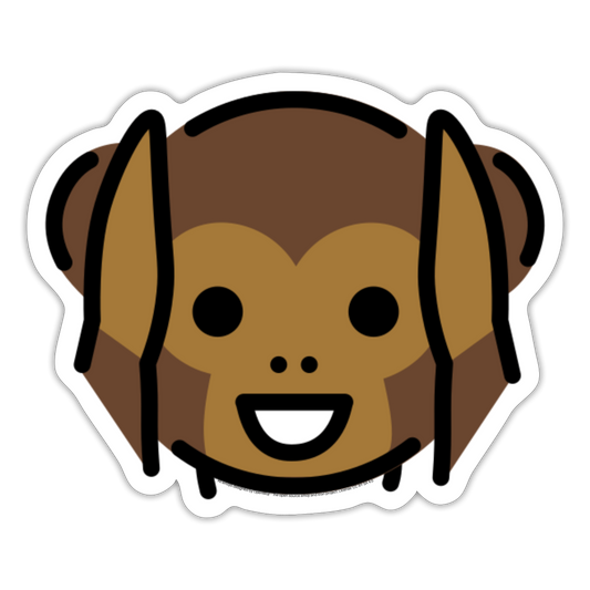 Hear No Evil Monkey Moji Sticker - Emoji.Express - white matte