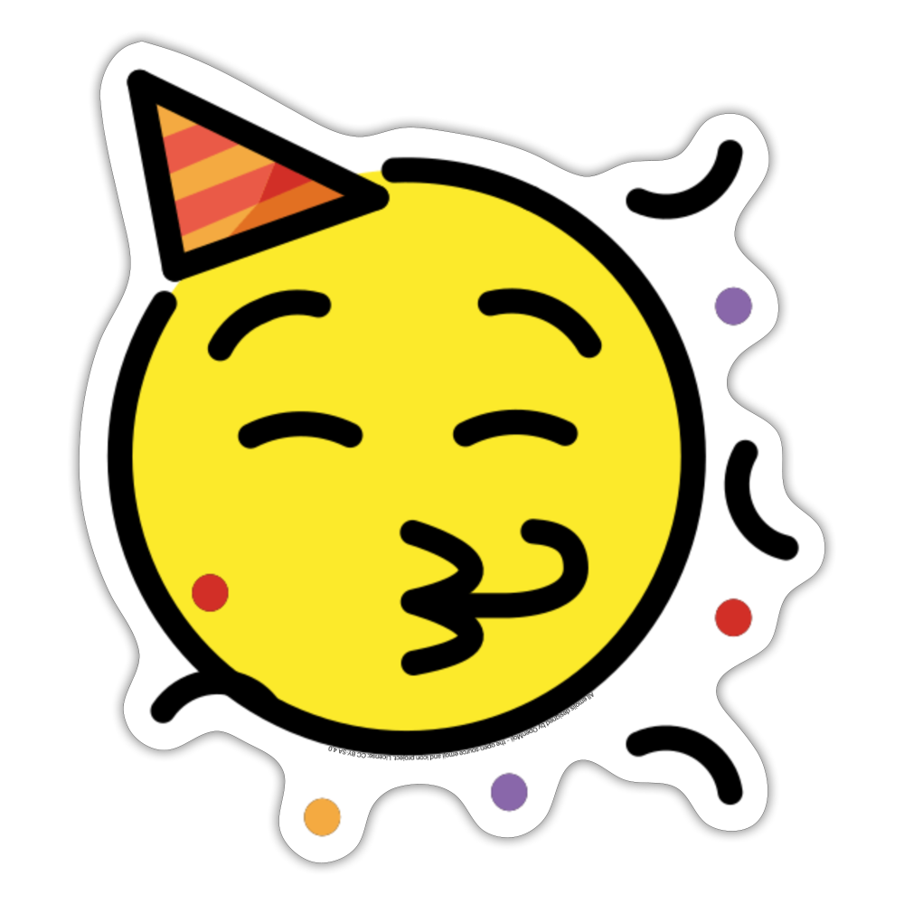 Party Face Moji Sticker - Emoji.Express - white matte