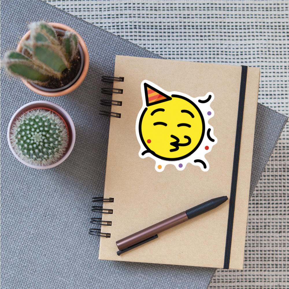 Party Face Moji Sticker - Emoji.Express - white matte