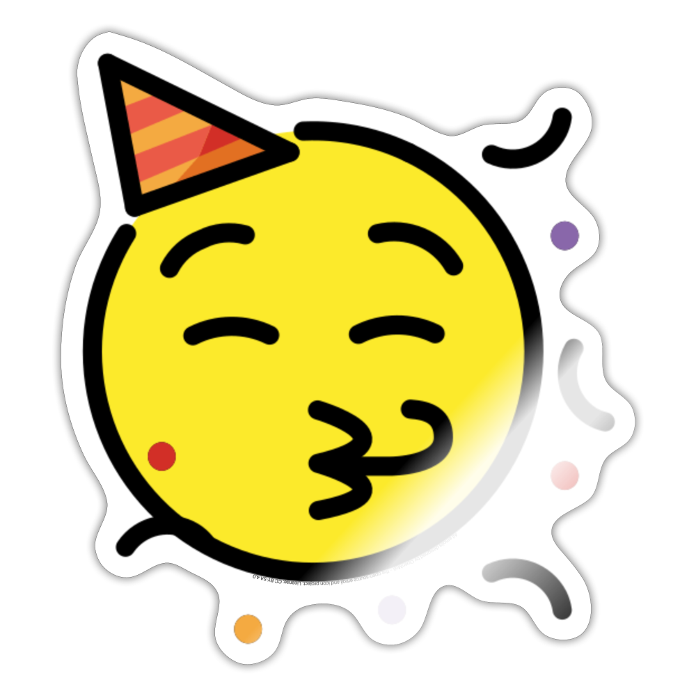 Party Face Moji Sticker - Emoji.Express - white glossy