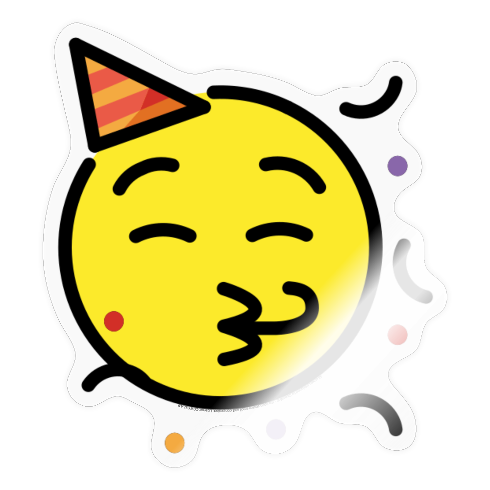 Party Face Moji Sticker - Emoji.Express - transparent glossy