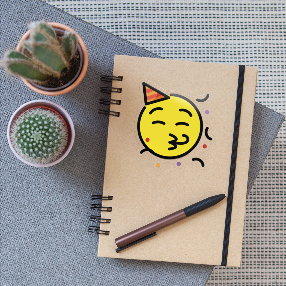 Party Face Moji Sticker - Emoji.Express - transparent glossy