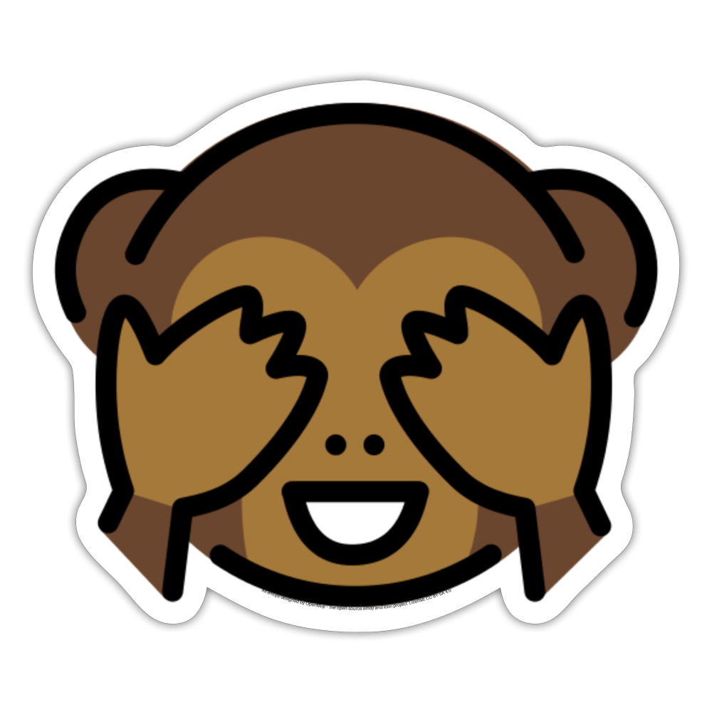 Monkey See No Evil Moji Sticker - Emoji.Express - white matte