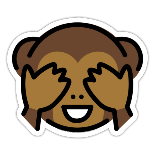 Monkey See No Evil Moji Sticker - Emoji.Express - white matte