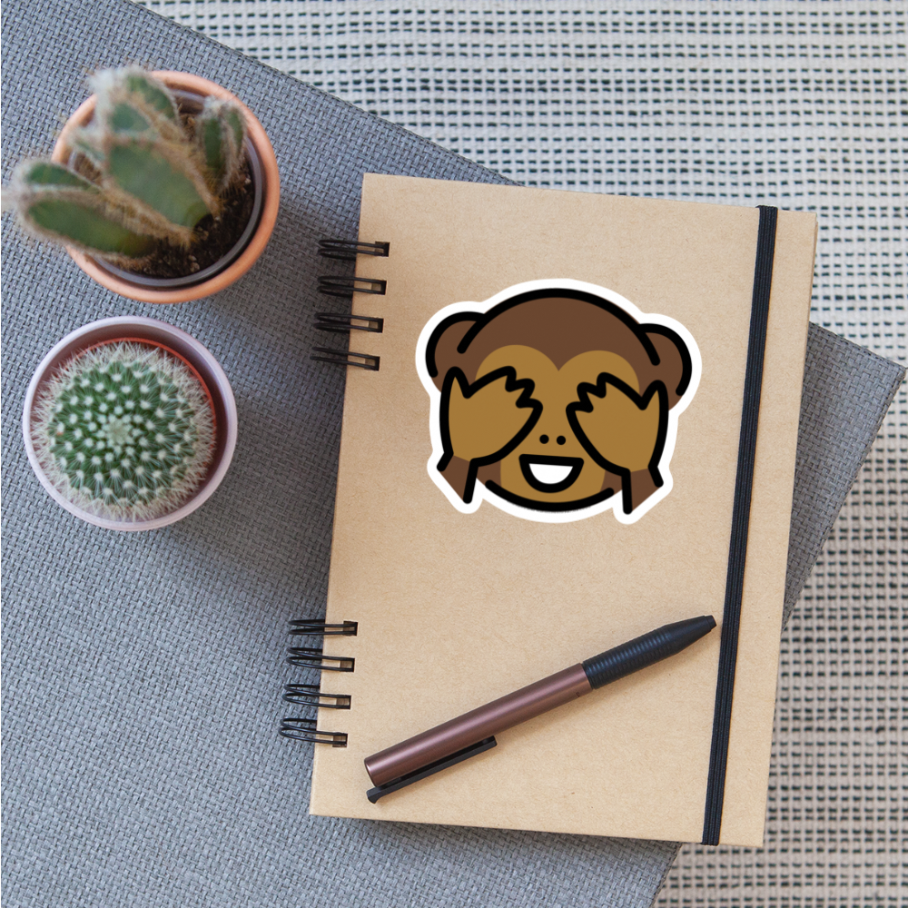 Monkey See No Evil Moji Sticker - Emoji.Express - white matte