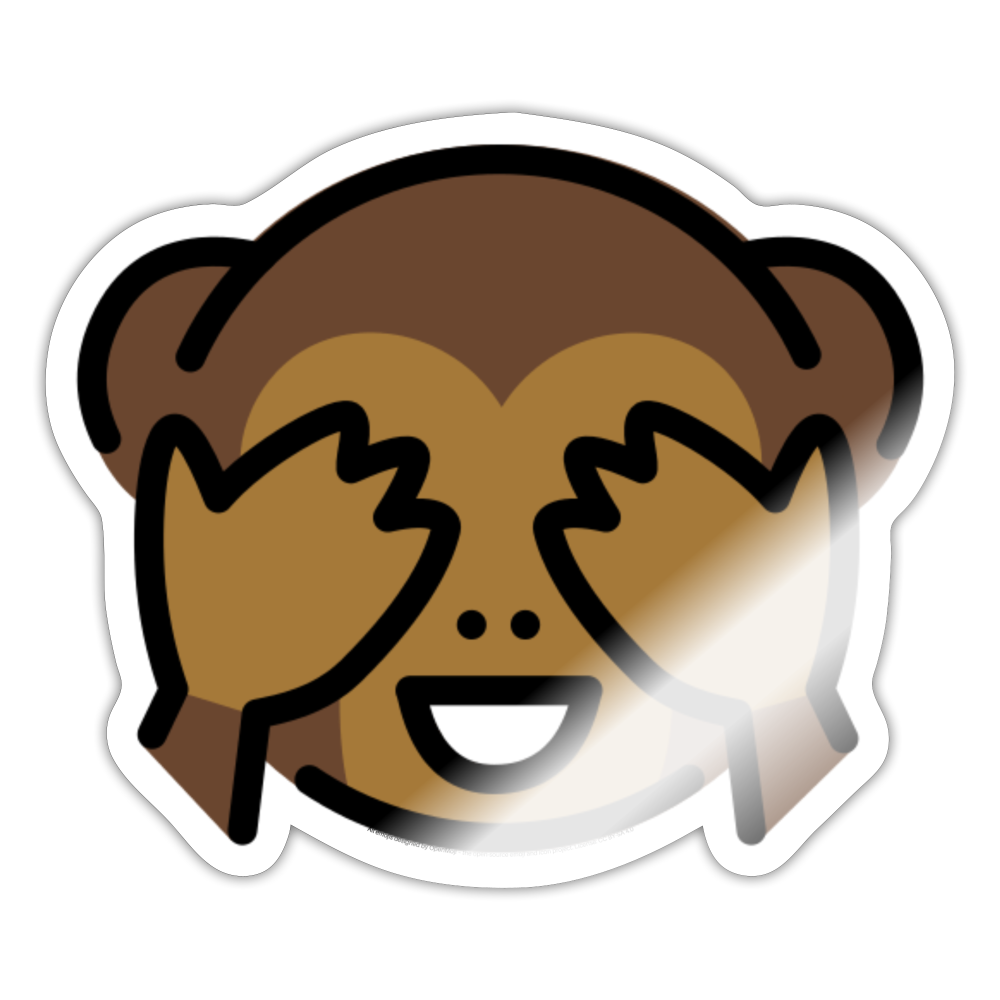 Monkey See No Evil Moji Sticker - Emoji.Express - white glossy