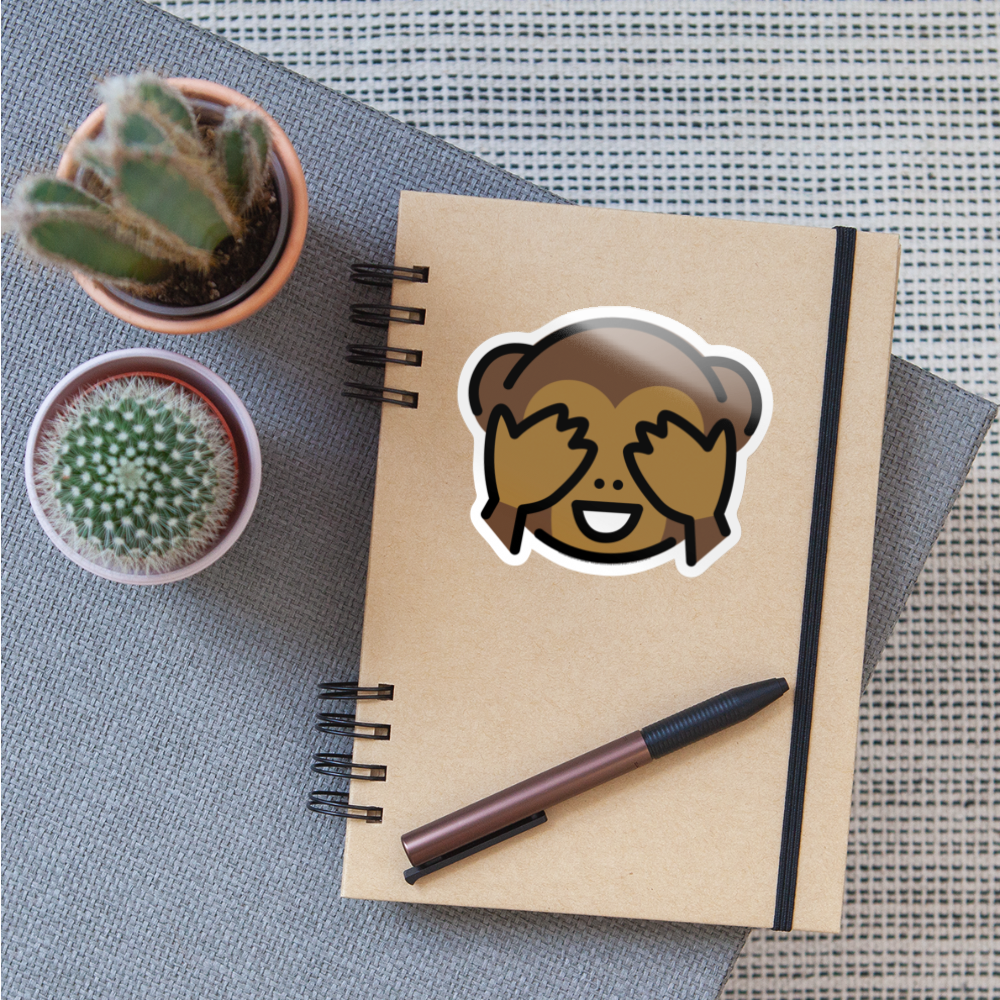 Monkey See No Evil Moji Sticker - Emoji.Express - white glossy