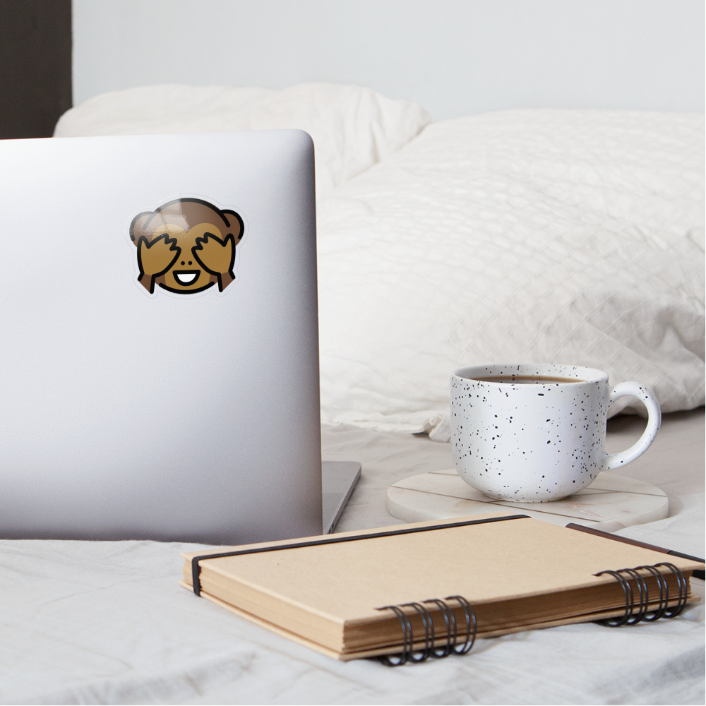 Monkey See No Evil Moji Sticker - Emoji.Express - transparent glossy