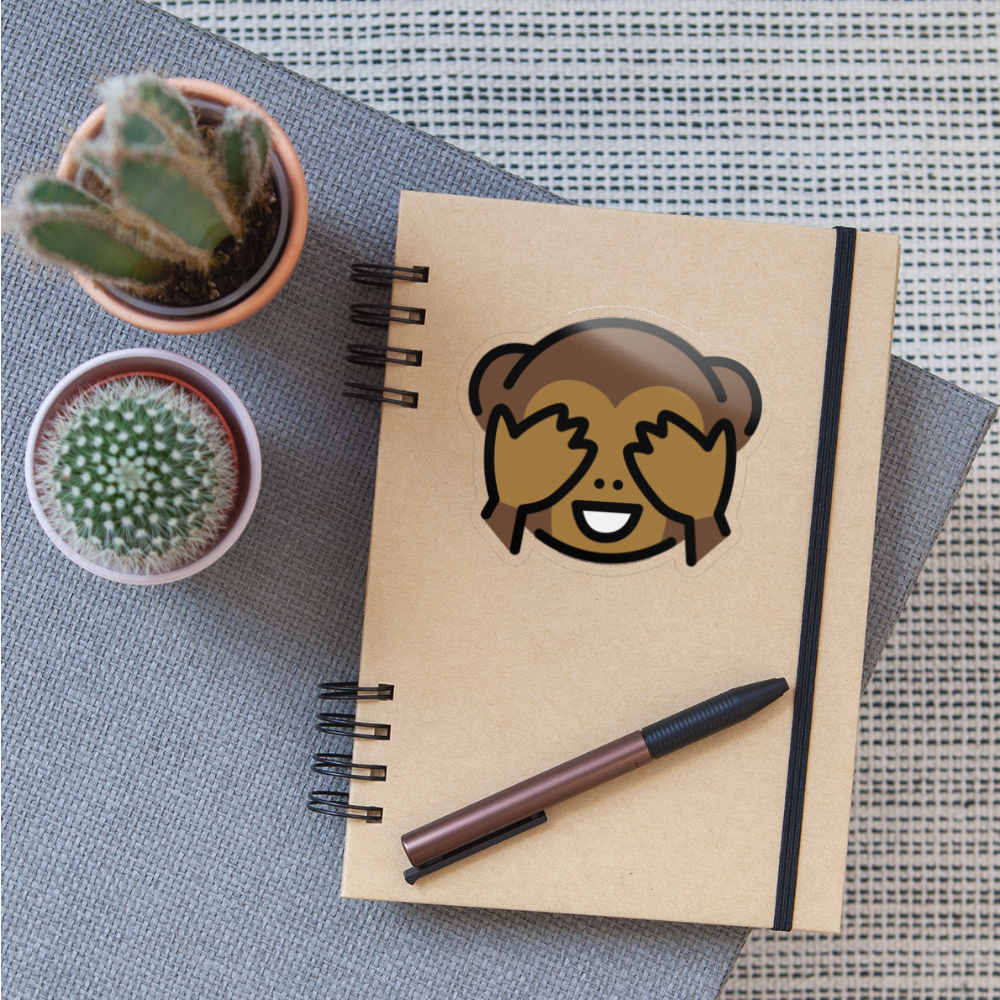 Monkey See No Evil Moji Sticker - Emoji.Express - transparent glossy