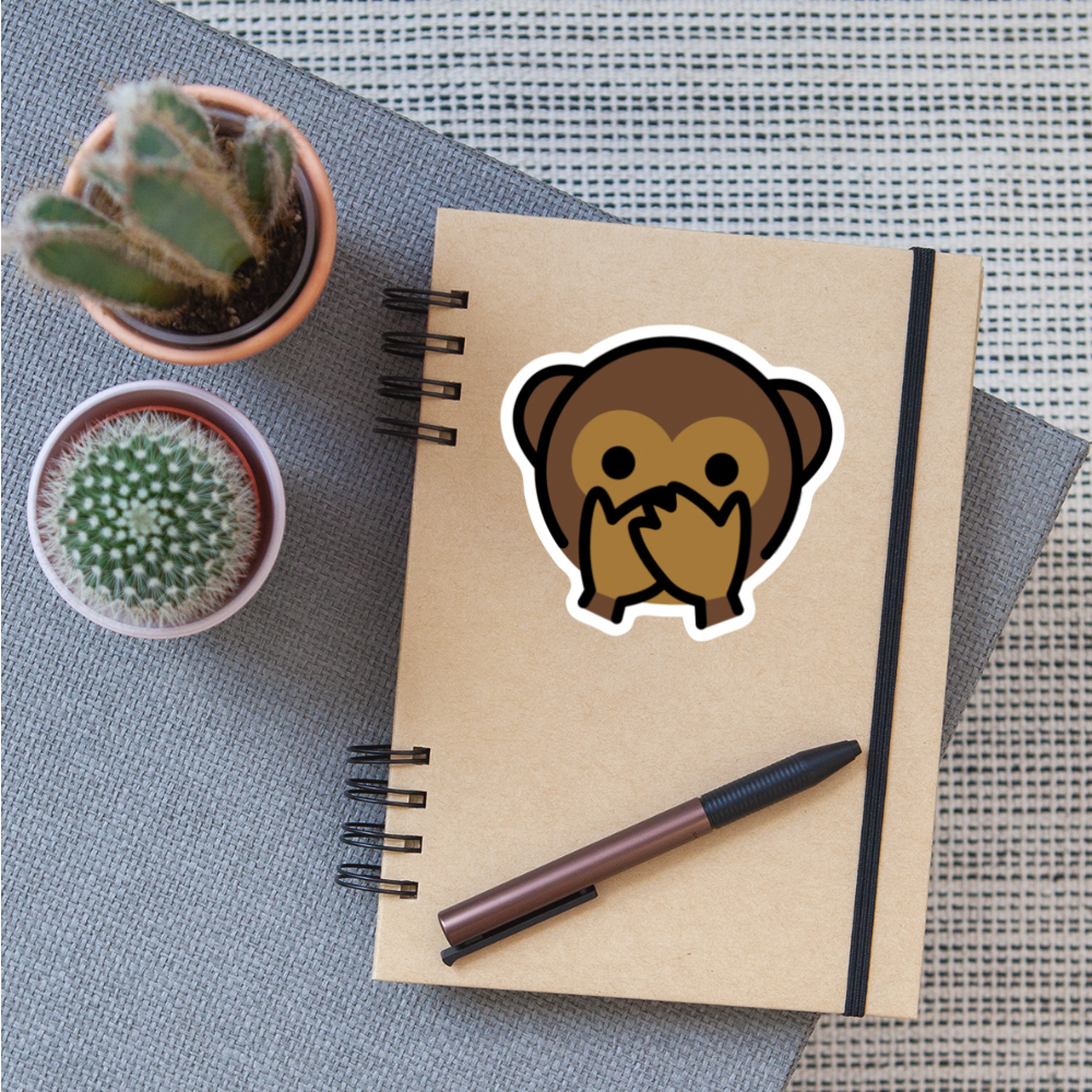 Speak No Evil Monkey Moji Sticker - Emoji.Express - white matte