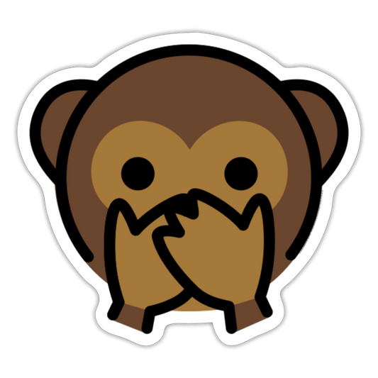 Speak No Evil Monkey Moji Sticker - Emoji.Express - white matte