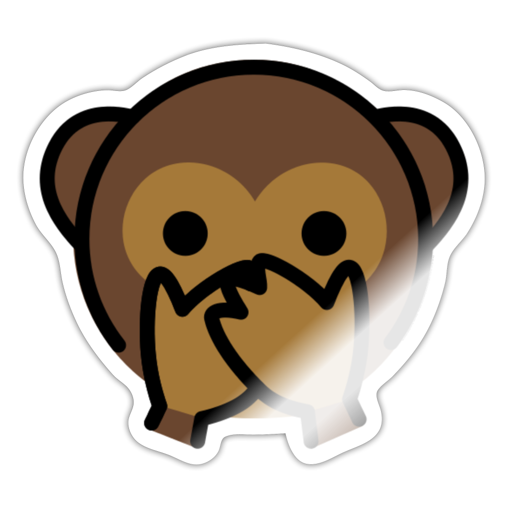 Speak No Evil Monkey Moji Sticker - Emoji.Express - white glossy